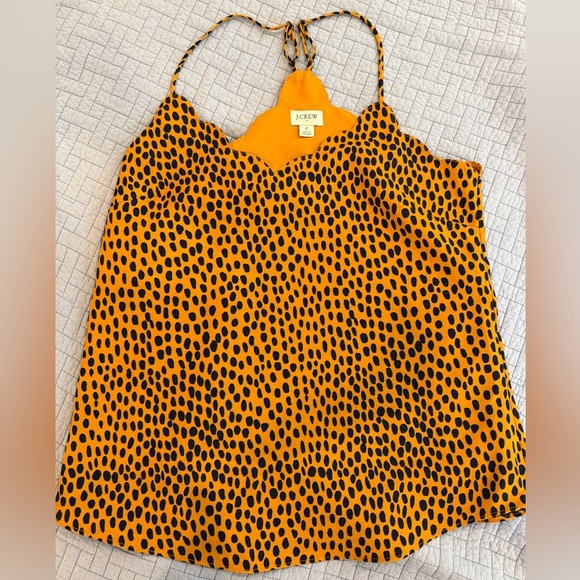 J. Crew Factory Tops - J.CREW Leopard scalloped cami top SIZE 2